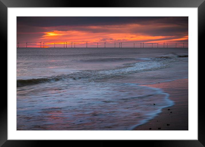  Turbine Sunrise over Hemsby Framed Mounted Print by Stephen Mole