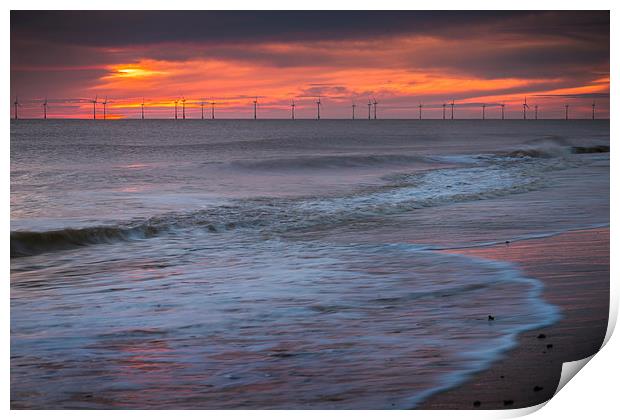  Turbine Sunrise over Hemsby Print by Stephen Mole