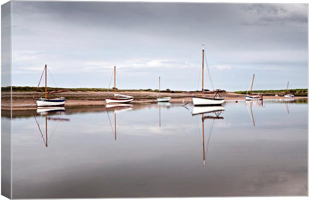 Burnham Overy Staithe Boat Reflections Canvas Print by Paul Macro