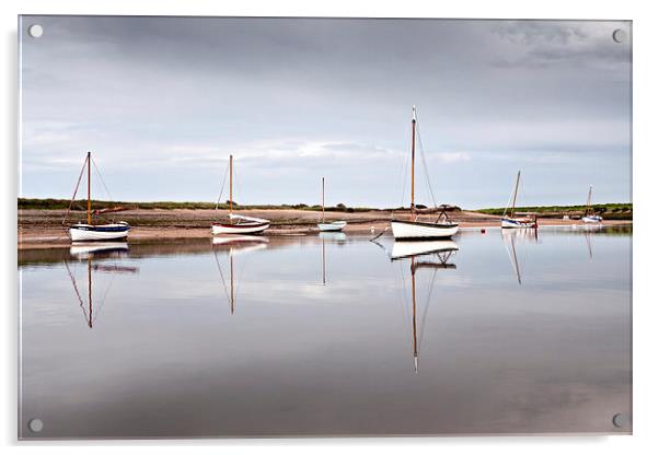 Burnham Overy Staithe Boat Reflections Acrylic by Paul Macro