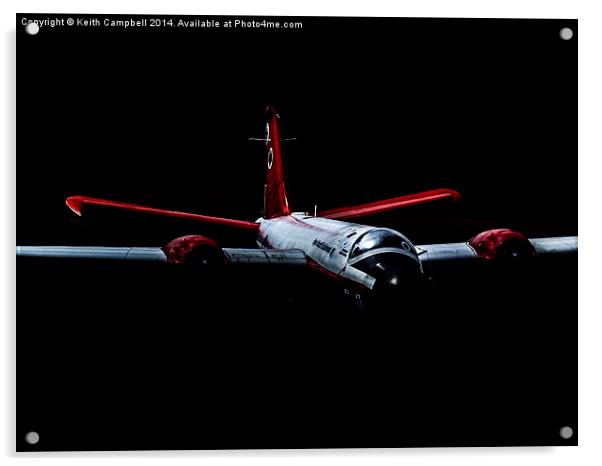  Canberra WT333 in the shadows. Acrylic by Keith Campbell