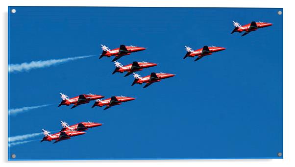  red arrows flight Acrylic by eric carpenter