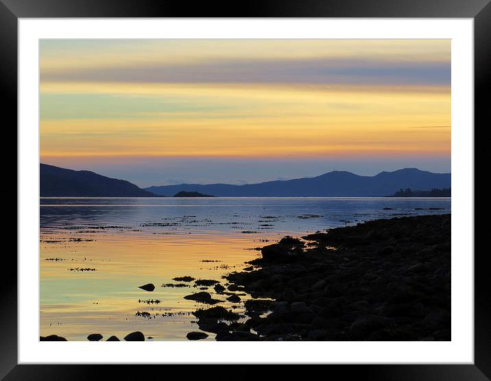  Loch Fyne Sunset Framed Mounted Print by Angela Rowlands