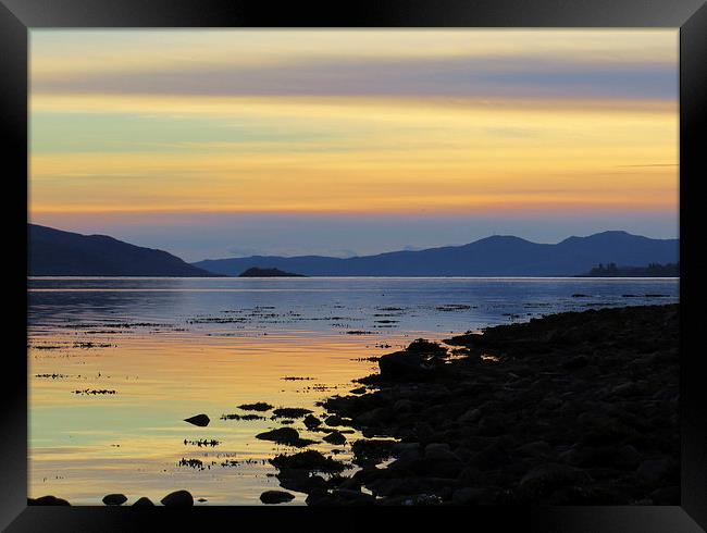  Loch Fyne Sunset Framed Print by Angela Rowlands