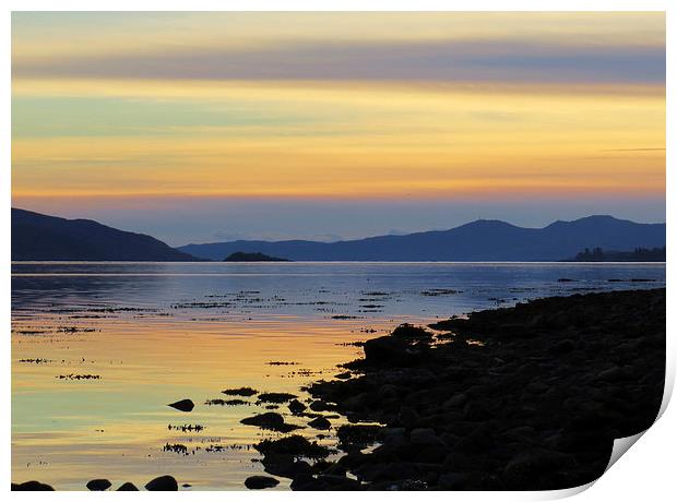  Loch Fyne Sunset Print by Angela Rowlands