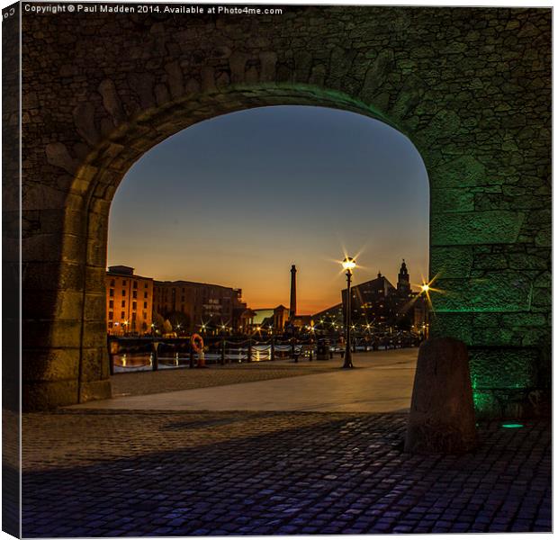  Albert Dock Archway Canvas Print by Paul Madden