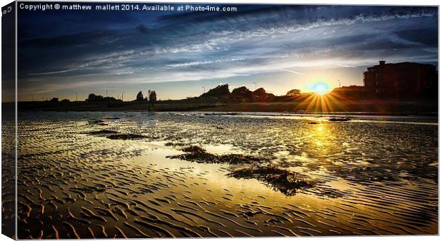  Dovercourt Seafront Low Tide Sunset Canvas Print by matthew  mallett