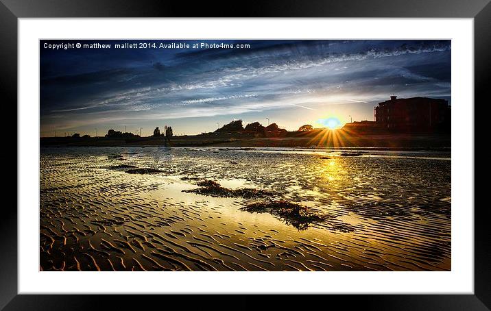  Dovercourt Seafront Low Tide Sunset Framed Mounted Print by matthew  mallett
