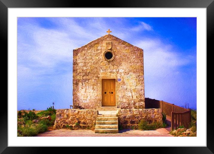 The Spiritual Haven on Dingli Cliffs Framed Mounted Print by P D