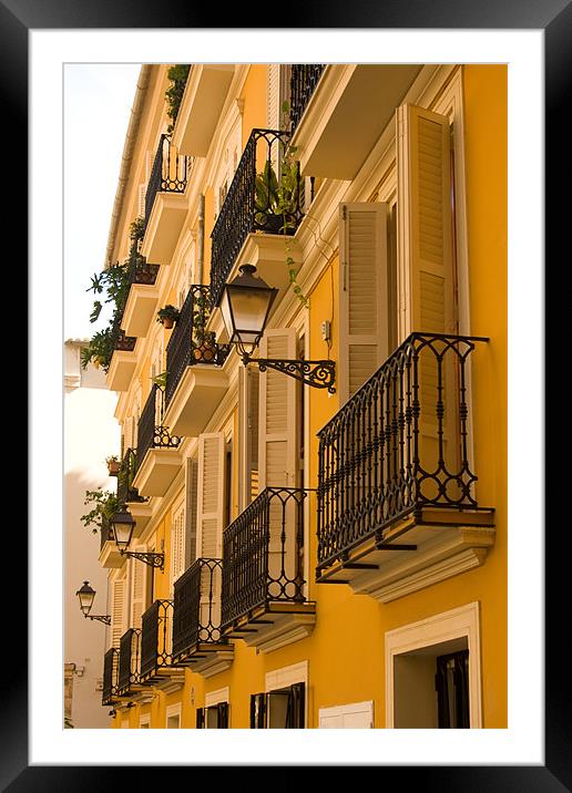 Valencia Balconies Framed Mounted Print by Peter West