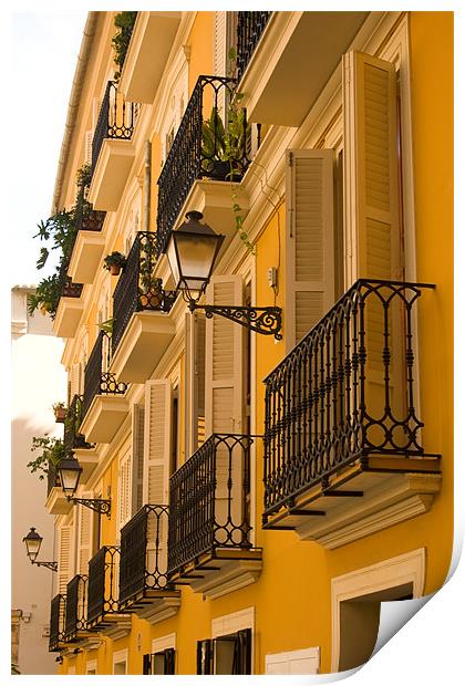 Valencia Balconies Print by Peter West
