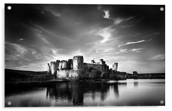  Caerphilly Castle Acrylic by paul holt