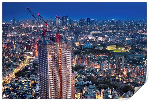  Tokyo Under Construction Print by Duane Walker