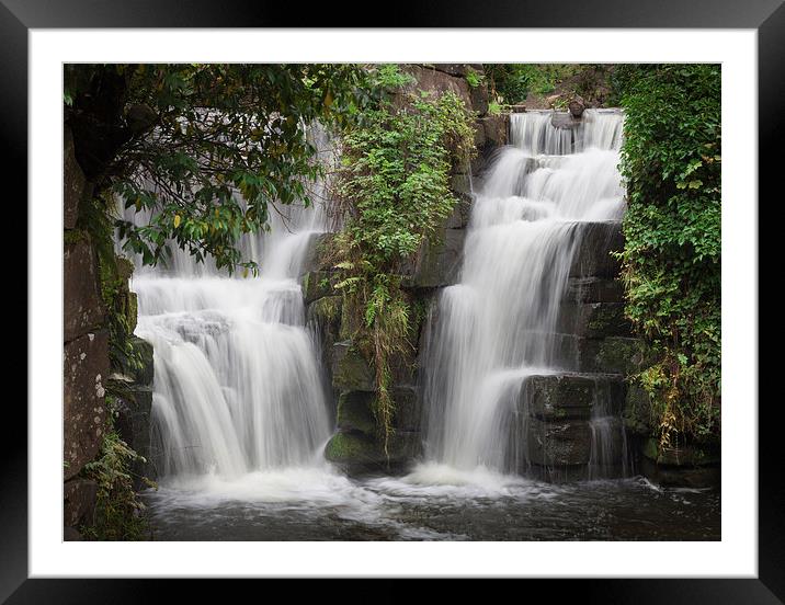  Penllergaer waterfalls Swansea Framed Mounted Print by Leighton Collins