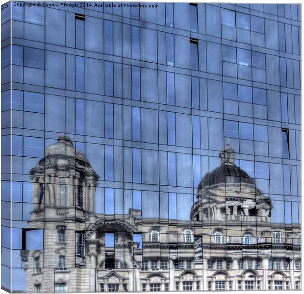 Old and new architecture Liverpool Canvas Print by Sandra Pledger