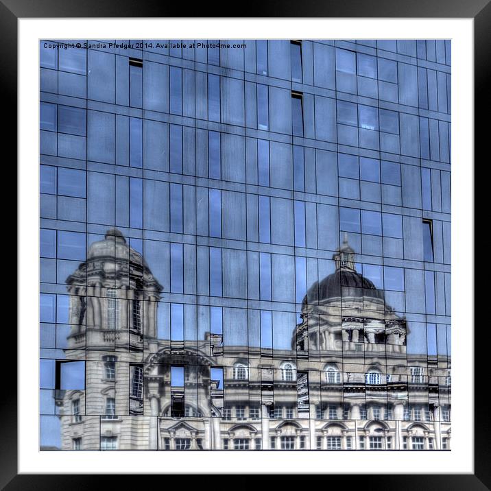  Old and new architecture Liverpool Framed Mounted Print by Sandra Pledger