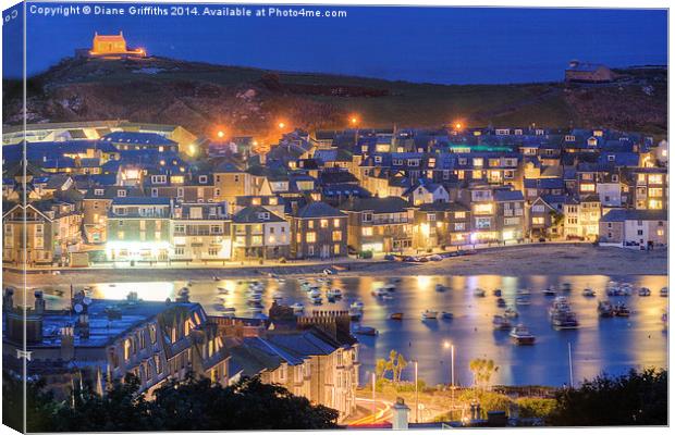  St Ives Harbour at dusk Canvas Print by Diane Griffiths