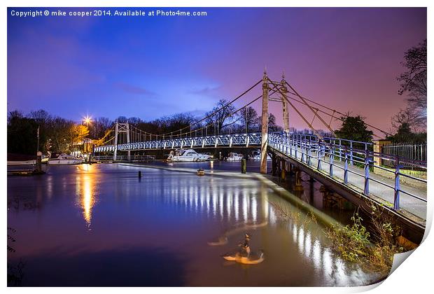  the thames at teddington Print by mike cooper