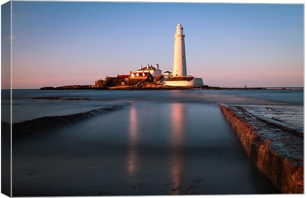  Sunset on St Marys Island Canvas Print by Helen Holmes