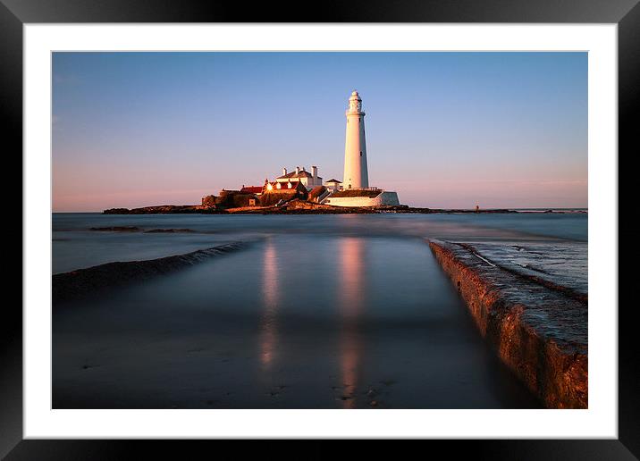  Sunset on St Marys Island Framed Mounted Print by Helen Holmes