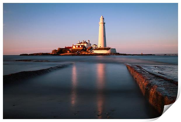  Sunset on St Marys Island Print by Helen Holmes