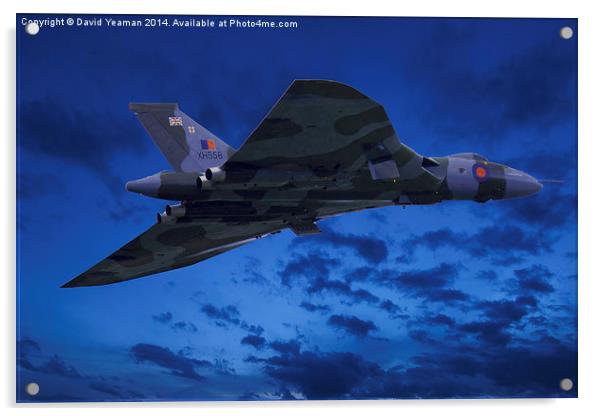  Avro Vulcan Bomber B2 (XH558) at night Acrylic by David Yeaman