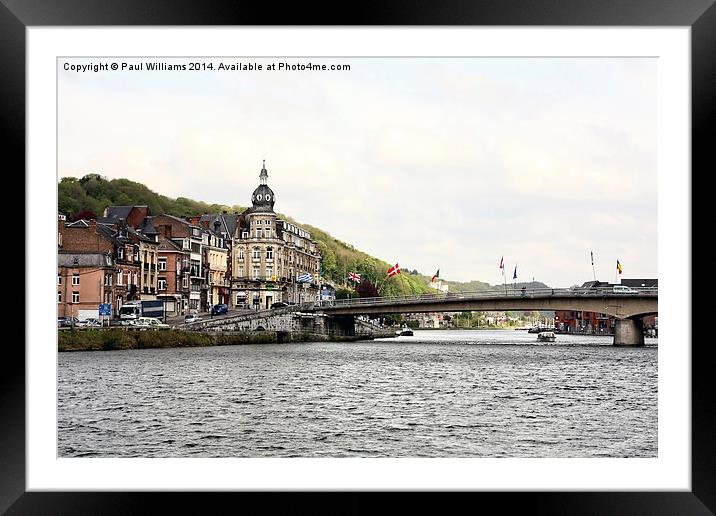  The Charles DeGaulle Bridge at Dinant Framed Mounted Print by Paul Williams