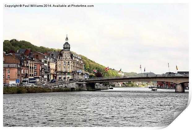  The Charles DeGaulle Bridge at Dinant Print by Paul Williams
