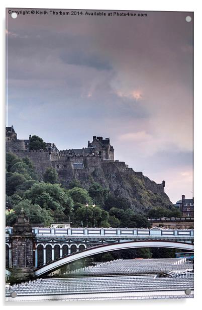 The Bridges and Edinburgh Acrylic by Keith Thorburn EFIAP/b