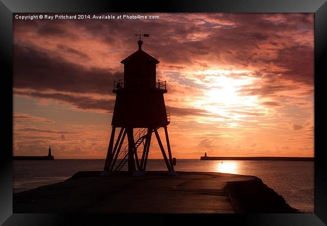 Herd Lighthouse after Sunrise Framed Print by Ray Pritchard