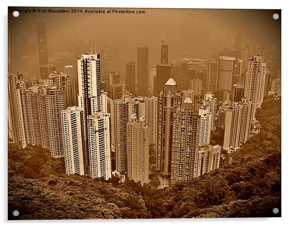  The Peak Hong Kong Acrylic by Nick Wardekker