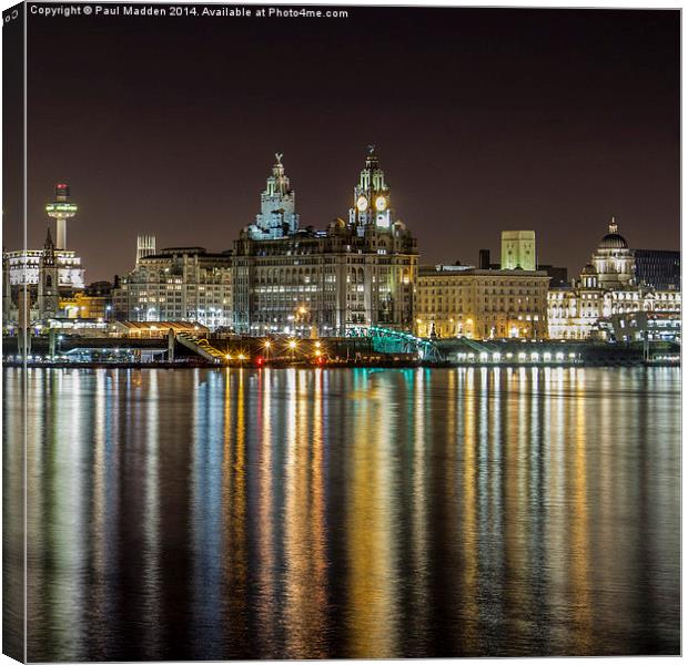 The Three Graces at night Canvas Print by Paul Madden