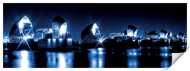  Thames barrier Print by jim wardle