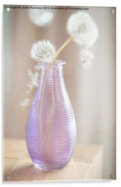  Purple Vase with Dandelions Acrylic by Jenny Rainbow