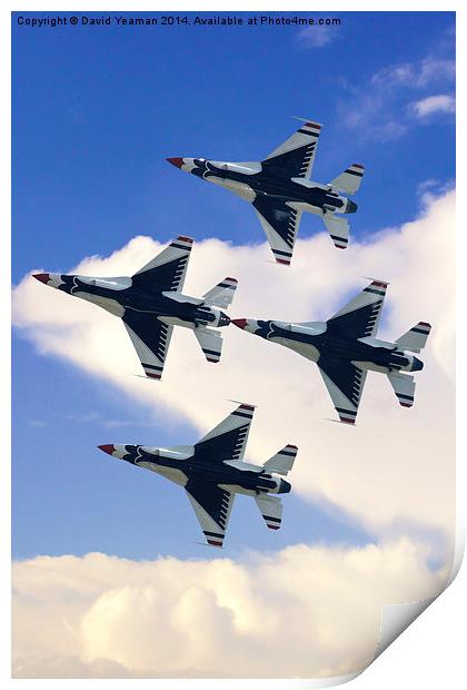  USAF Thunderbirds Print by David Yeaman