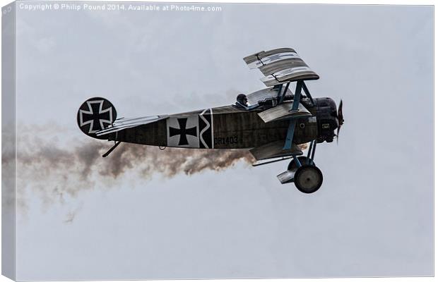 World War One Fokker DR1 403 Triplane Replica Pla Canvas Print by Philip Pound