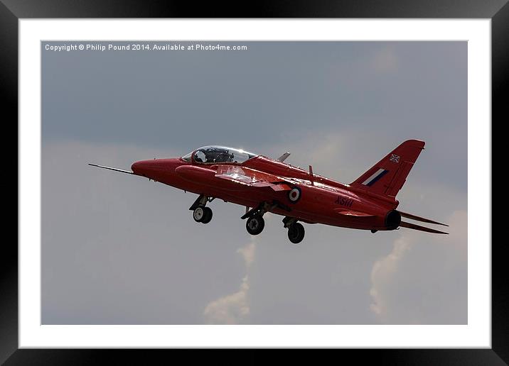  RAF Red Arrows Hawk T1 Plane Taking Off Framed Mounted Print by Philip Pound