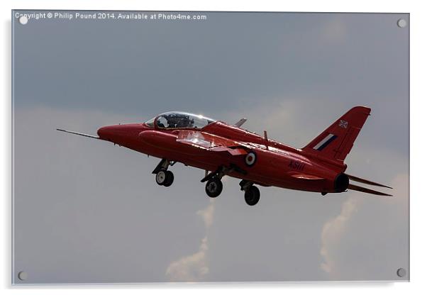  RAF Red Arrows Hawk T1 Plane Taking Off Acrylic by Philip Pound