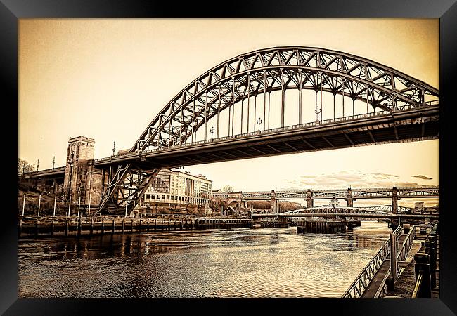 Newcastle Tyne Bridge Framed Print by Kevin Tate