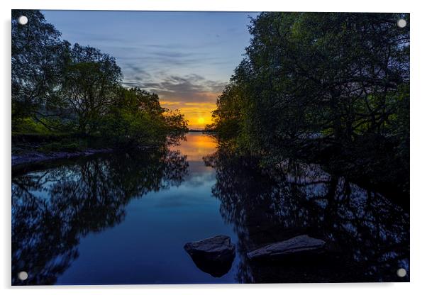 Sunset Llanberis Lake  Acrylic by Ian Mitchell