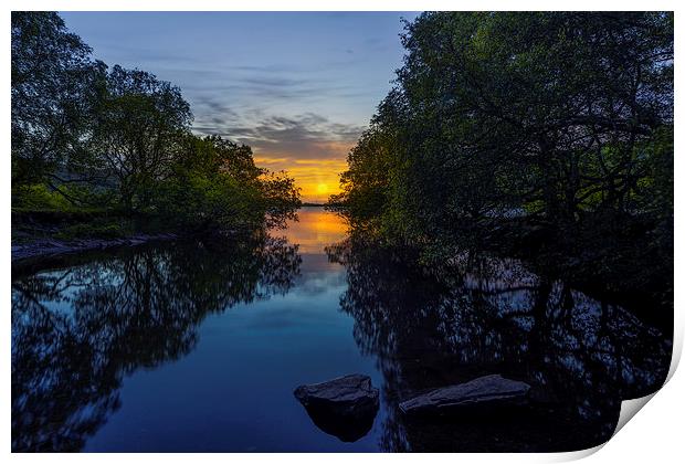 Sunset Llanberis Lake  Print by Ian Mitchell