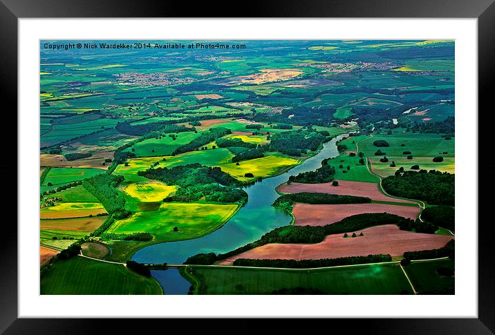  The River Derwent From 2000 Feet Framed Mounted Print by Nick Wardekker