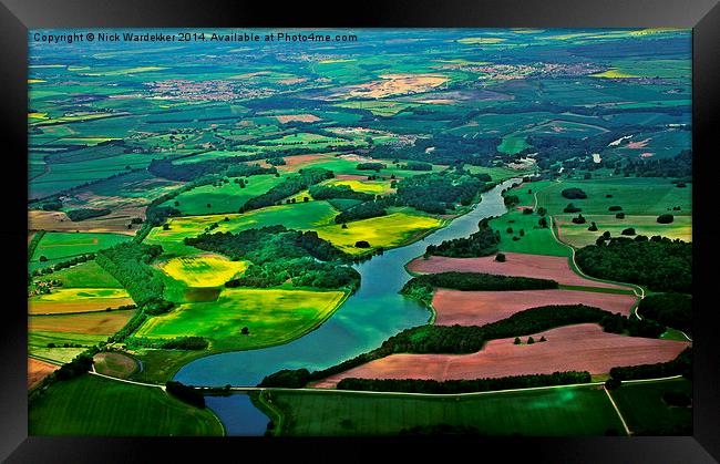  The River Derwent From 2000 Feet Framed Print by Nick Wardekker