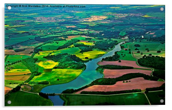  The River Derwent From 2000 Feet Acrylic by Nick Wardekker