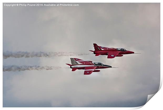  RAF Red Arrow Hawk Jets in Flight Print by Philip Pound