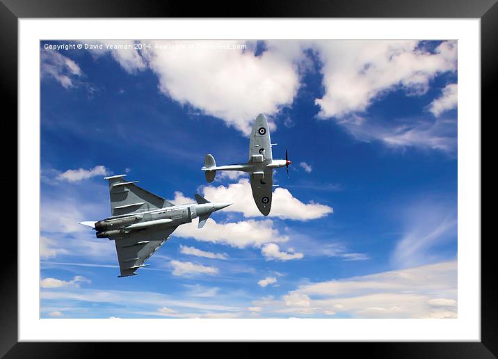 Typhoon versus Spitfire Framed Mounted Print by David Yeaman