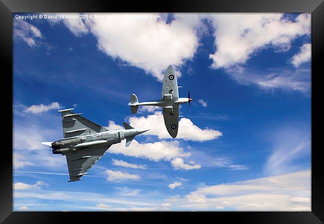 Typhoon versus Spitfire Framed Print by David Yeaman