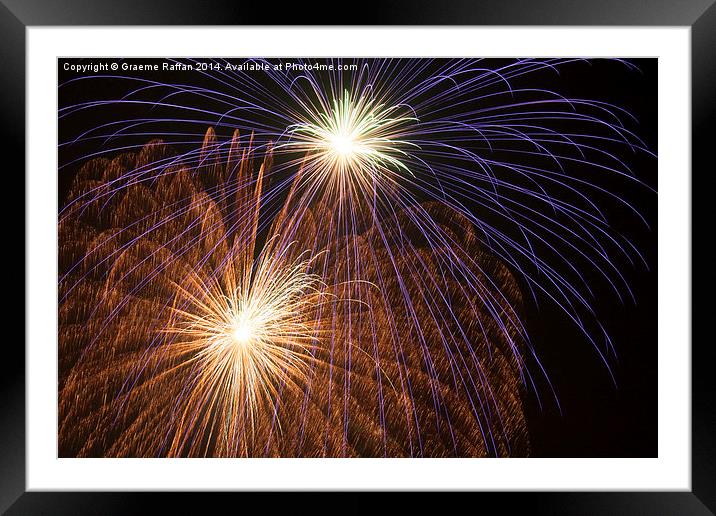  Fireworks Framed Mounted Print by Graeme Raffan