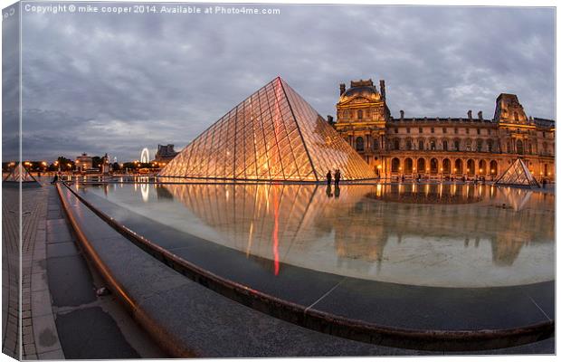  night time at the Louvre Canvas Print by mike cooper