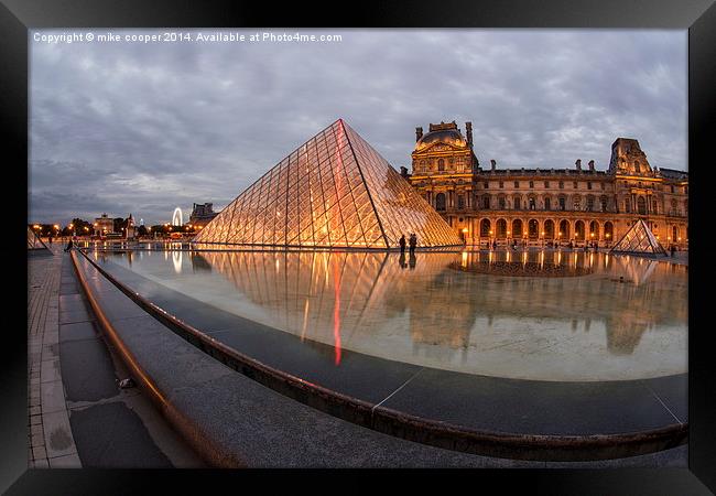  night time at the Louvre Framed Print by mike cooper